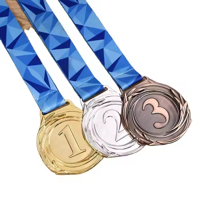 Custom 3D Metal Competition Medal with Personalized Ribbon