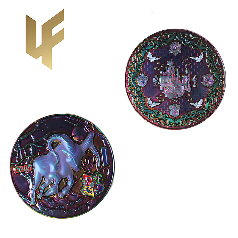 Custom Rainbow Plated Luminous Double‑Sided Souvenir Coin